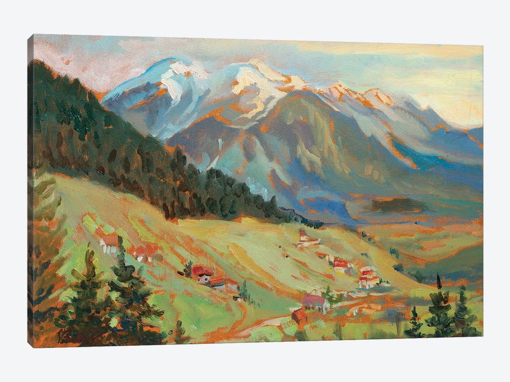 Alpine Village View by Katharina Valeeva 1-piece Canvas Art Print