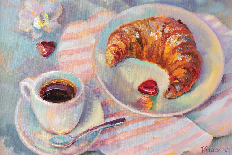 Breakfast With Croissant by Katharina Valeeva wall art