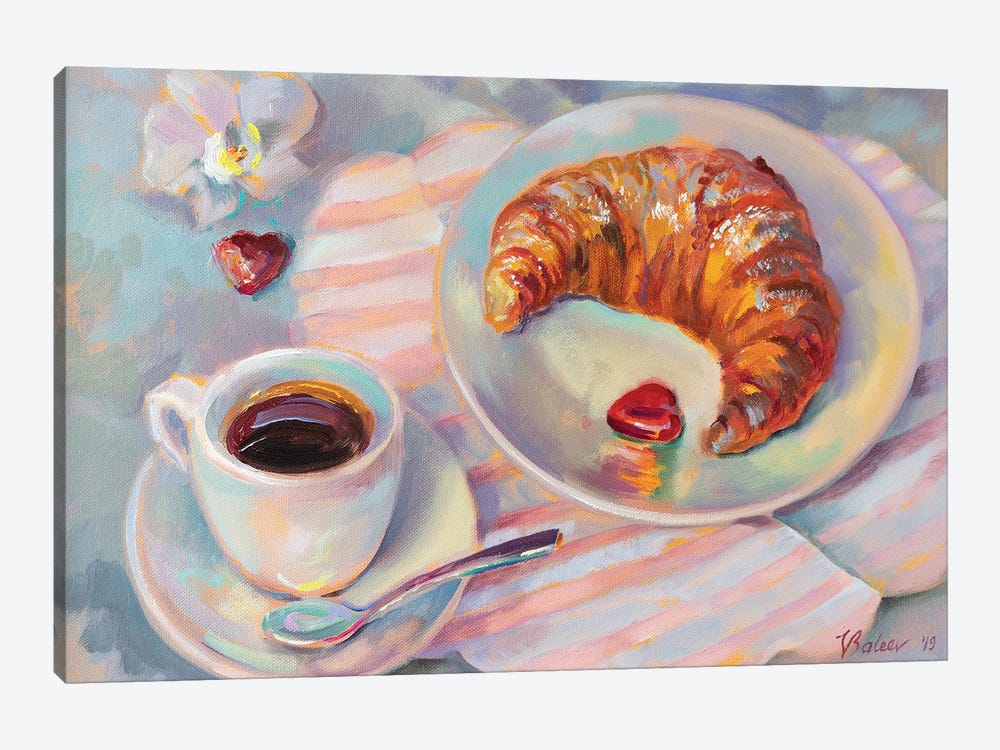 Breakfast With Croissant by Katharina Valeeva 1-piece Art Print