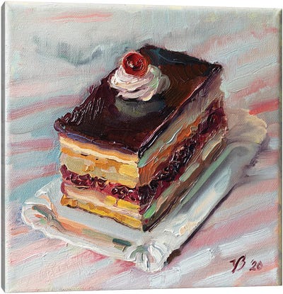 Cherry Pie Canvas Art Print - Cake & Cupcake Art