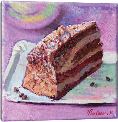 Chocolate Cake Canvas Art Print - Similar to Wayne Thiebaud
