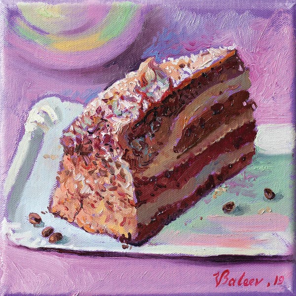 Similar To Wayne Thiebaud: Chocolate Cake by Katharina Valeeva