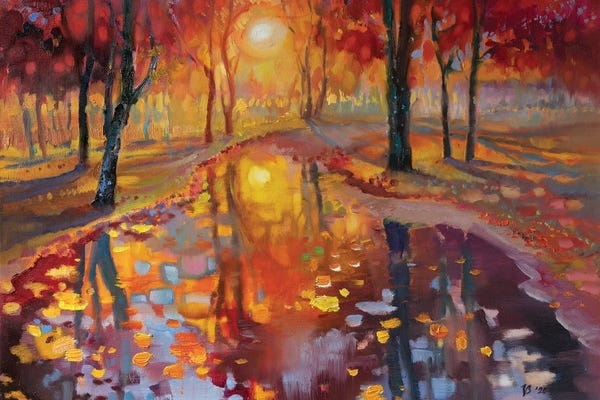 Katharina Valeeva: Evening In Autumn Park by Katharina Valeeva