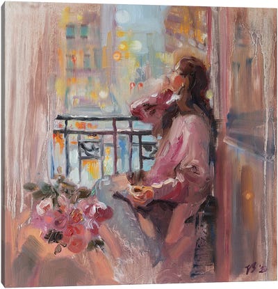 Evening Of Roses Canvas Art Print - Katharina Valeeva