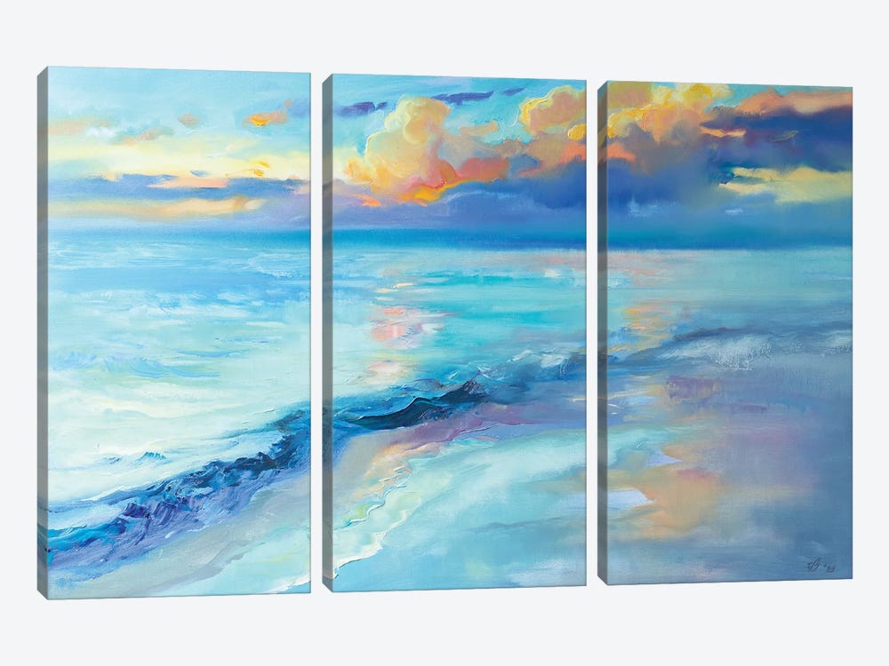 Evening Sky Over The Sea by Katharina Valeeva 3-piece Art Print