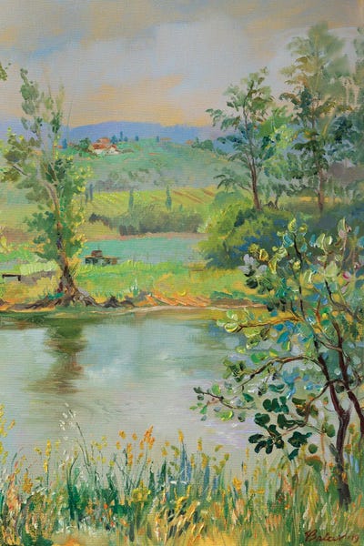 Pastel Impressionism: Fish Pond In Tuscany by Katharina Valeeva