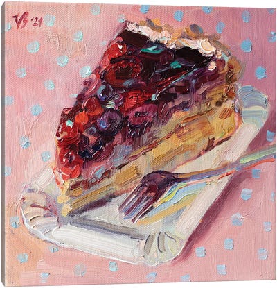 Forest Berry Cake Canvas Art Print - Similar to Wayne Thiebaud