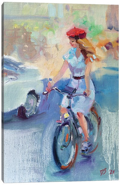 Girl In A Red Beret Canvas Art Print - Katharina Valeeva