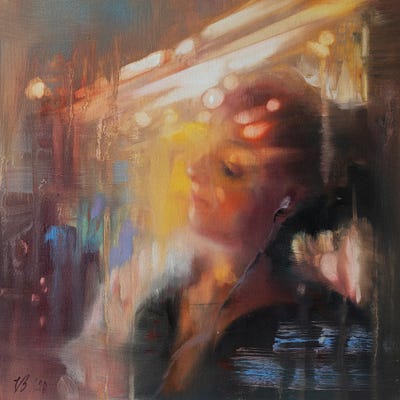 Girl In The Subway by Katharina Valeeva art print