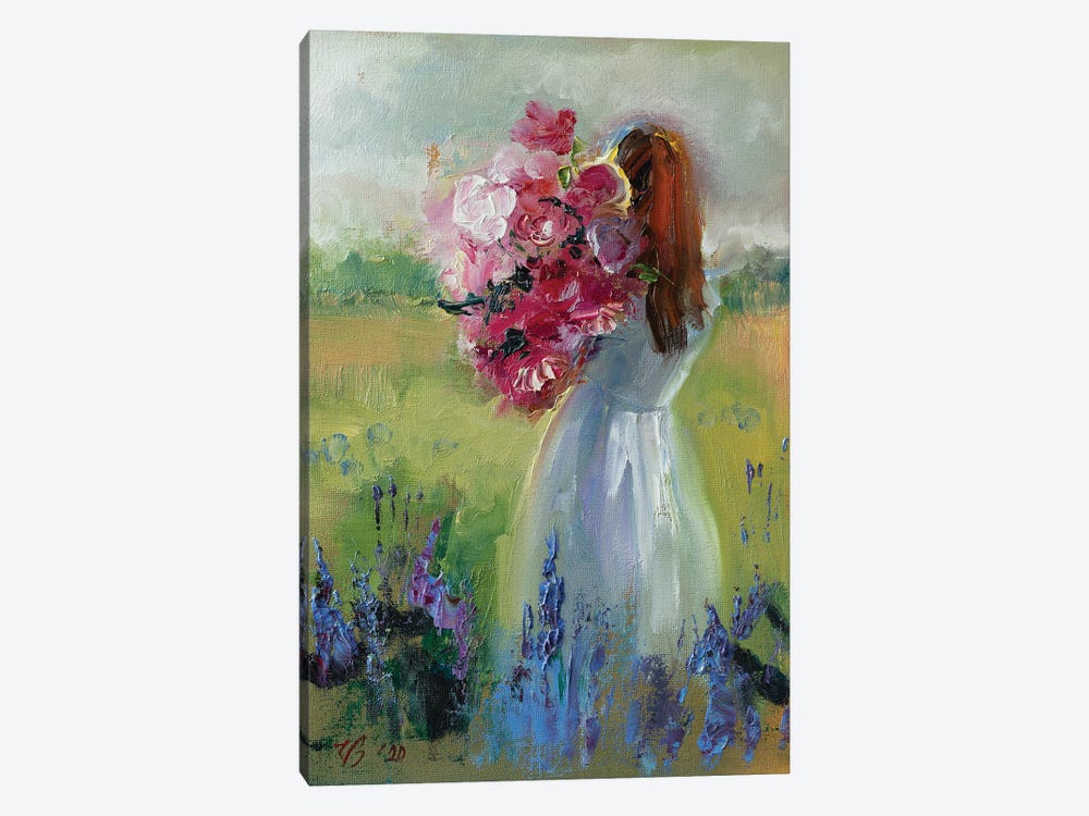 Girl With Flowers by Katharina Valeeva 1-piece Canvas Art