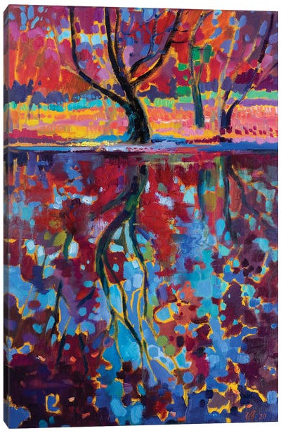 Autumn Landscape With Reflection Canvas Art Print