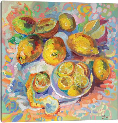 Lemons Canvas Art Print - Katharina Valeeva