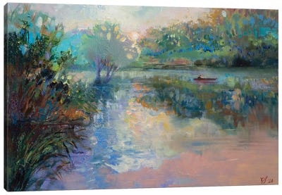 Morning On The Lake Canvas Art Print - Lake Art