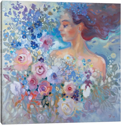 Nymph Of Roses Canvas Art Print - Katharina Valeeva