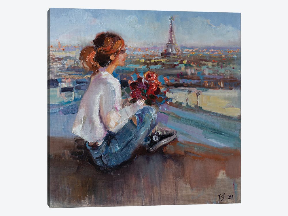 On The Parisian Rooftops by Katharina Valeeva 1-piece Art Print