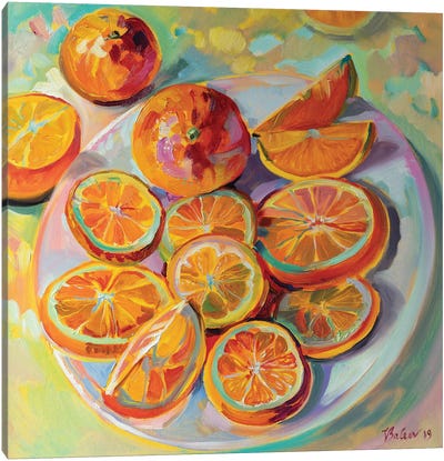 Oranges Canvas Art Print - Katharina Valeeva