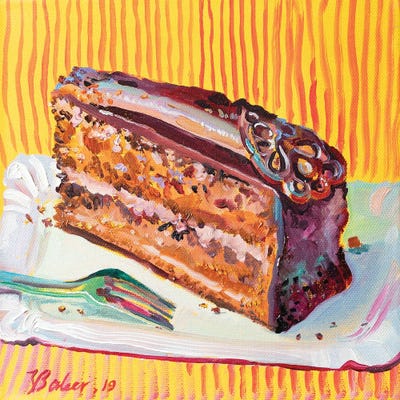 Piece Of Chocolate Cake by Katharina Valeeva canvas print