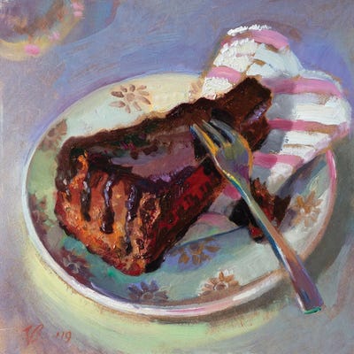 Piece Of Chocolate Cake Ii by Katharina Valeeva canvas print
