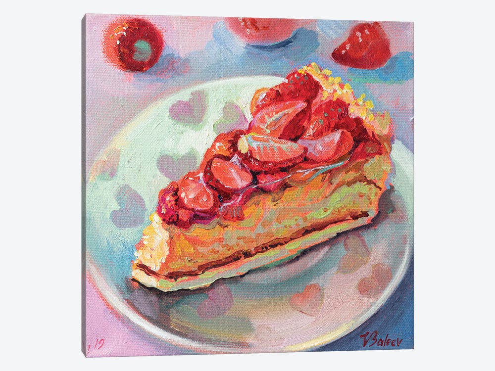 Piece Of Strawberry Pie by Katharina Valeeva 1-piece Canvas Artwork