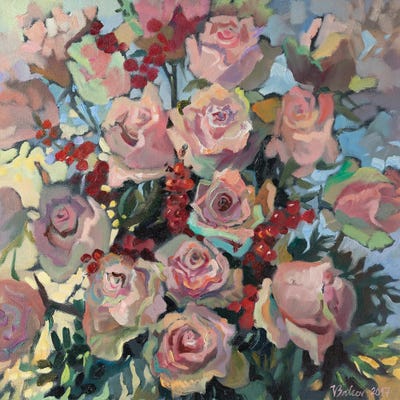 Pink Roses by Katharina Valeeva art print