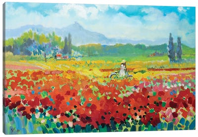 Provence. Poppy Field Canvas Art Print - Katharina Valeeva