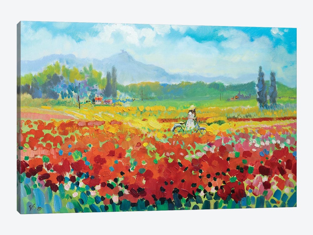 Provence. Poppy Field by Katharina Valeeva 1-piece Canvas Print