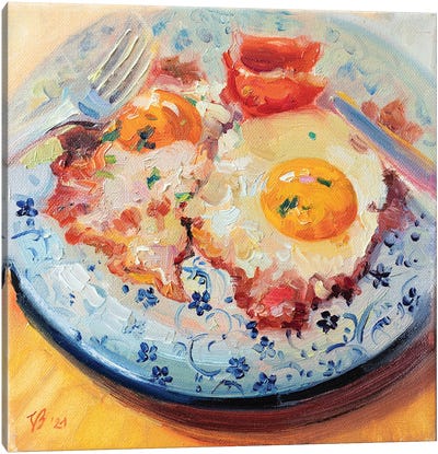 Bacon And Eggs Canvas Art Print - Katharina Valeeva