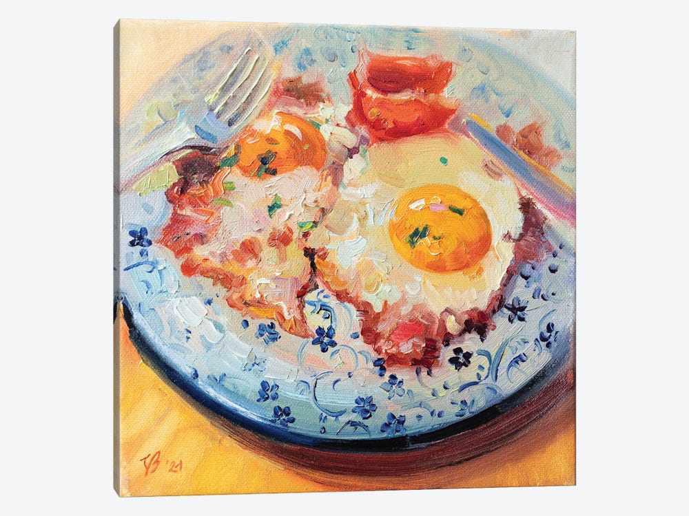 Bacon And Eggs by Katharina Valeeva 1-piece Canvas Print