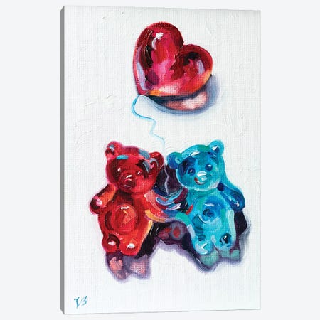Rubber Bear Couple Canvas Print #KTV86} by Katharina Valeeva Art Print
