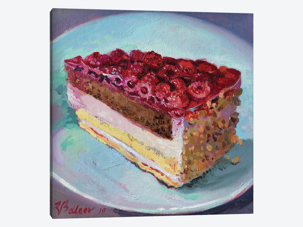 Slice Of Raspberry Pie by Katharina Valeeva 1-piece Canvas Art