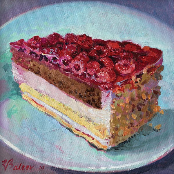 Similar To Wayne Thiebaud: Slice Of Raspberry Pie by Katharina Valeeva
