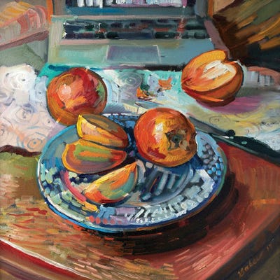 Still Life With Persimmon by Katharina Valeeva canvas print