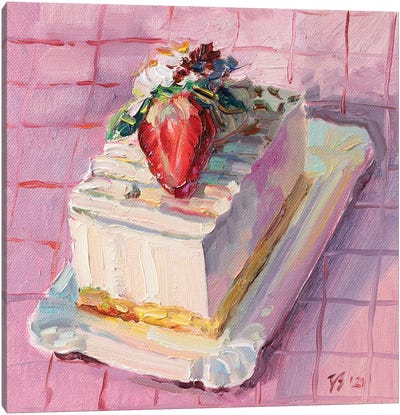 Strawberry Curd Pie Canvas Art Print - Katharina Valeeva