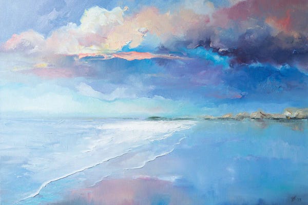 Pastel Impressionism: Beautiful Evening On The Beach by Katharina Valeeva
