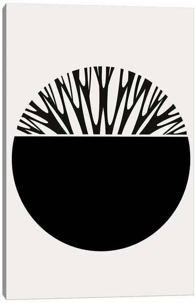 Abstractika - Black Canvas Art Print - Japandi