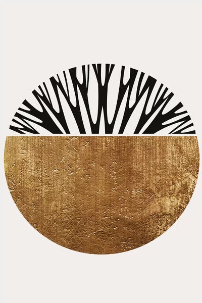 Abstractika - Gold by Kubistika framed canvas print