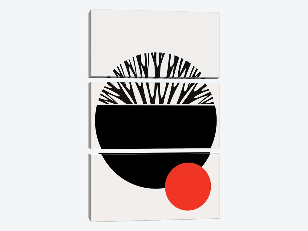 Abstractika - Red+Black by Kubistika 3-piece Art Print