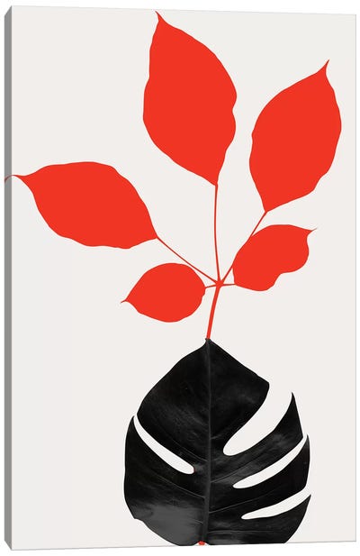 Azurea - Red Canvas Art Print - Kubistika