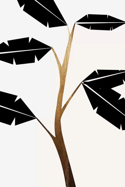 Banana Tree - Black by Kubistika framed canvas print