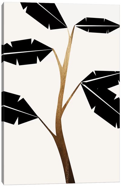 Banana Tree - Black Canvas Art Print - Kubistika