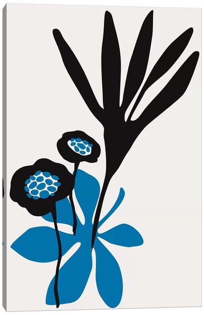 Blossom Beauty - Blue Canvas Art Print - Kubistika
