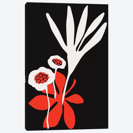 Blossom Beauty - Dark Red Canvas Print #KUB118} by Kubistika Art Print