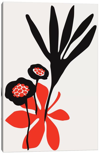 Blossom Beauty - Red Canvas Art Print - Kubistika