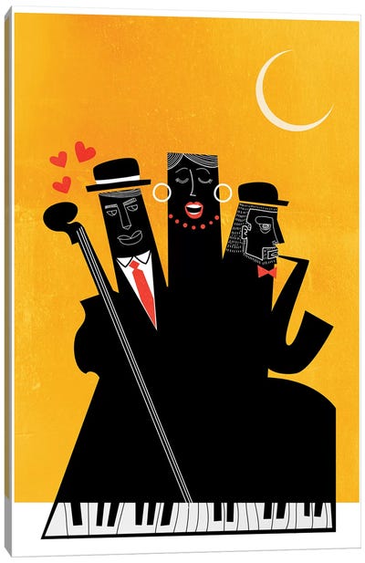 Casablanca Jazz-Yellow Canvas Art Print - Romance Movie Art