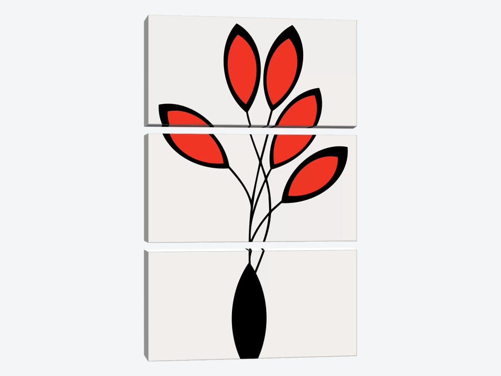 Cinco - Red by Kubistika 3-piece Canvas Print