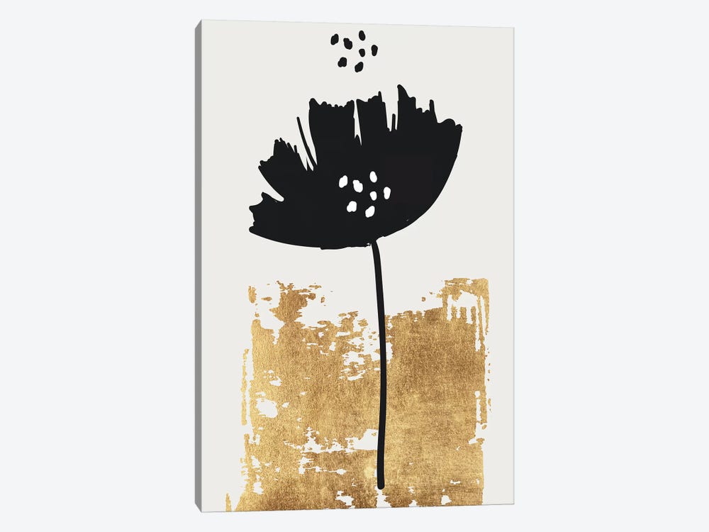 Black Poppy by Kubistika 1-piece Canvas Art Print
