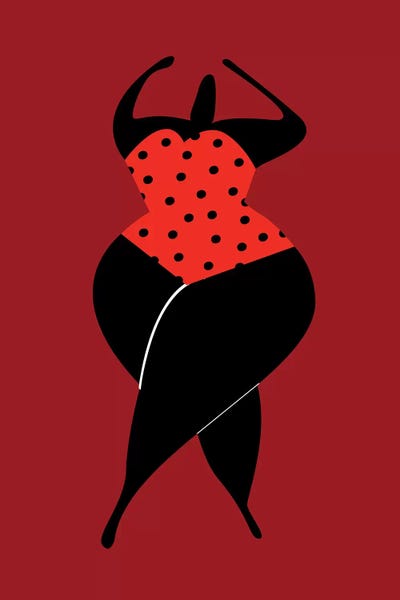Body Positivity: Dancing In The Sun - Dark Red by Kubistika