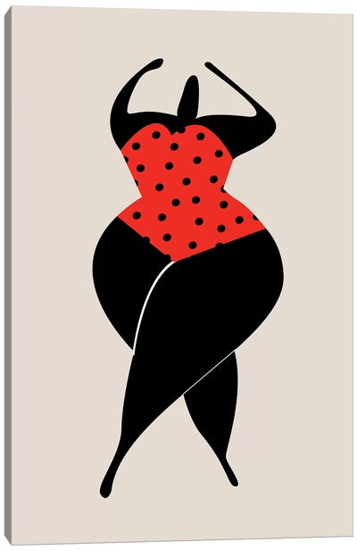 Dancing In The Sun - Red Canvas Art Print - Disproportionate Body