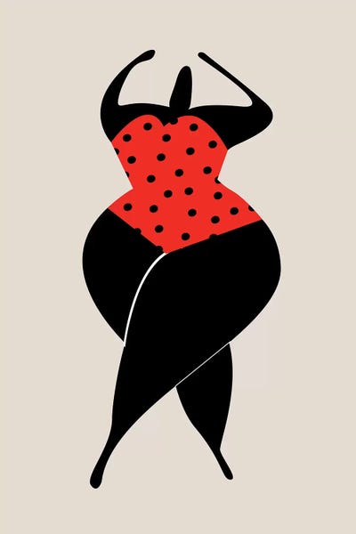 Body Positivity: Dancing In The Sun - Red by Kubistika
