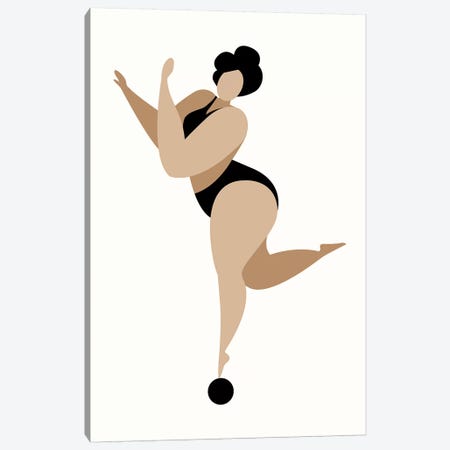 Dancing Queen-Black Canvas Print #KUB144} by Kubistika Canvas Art Print